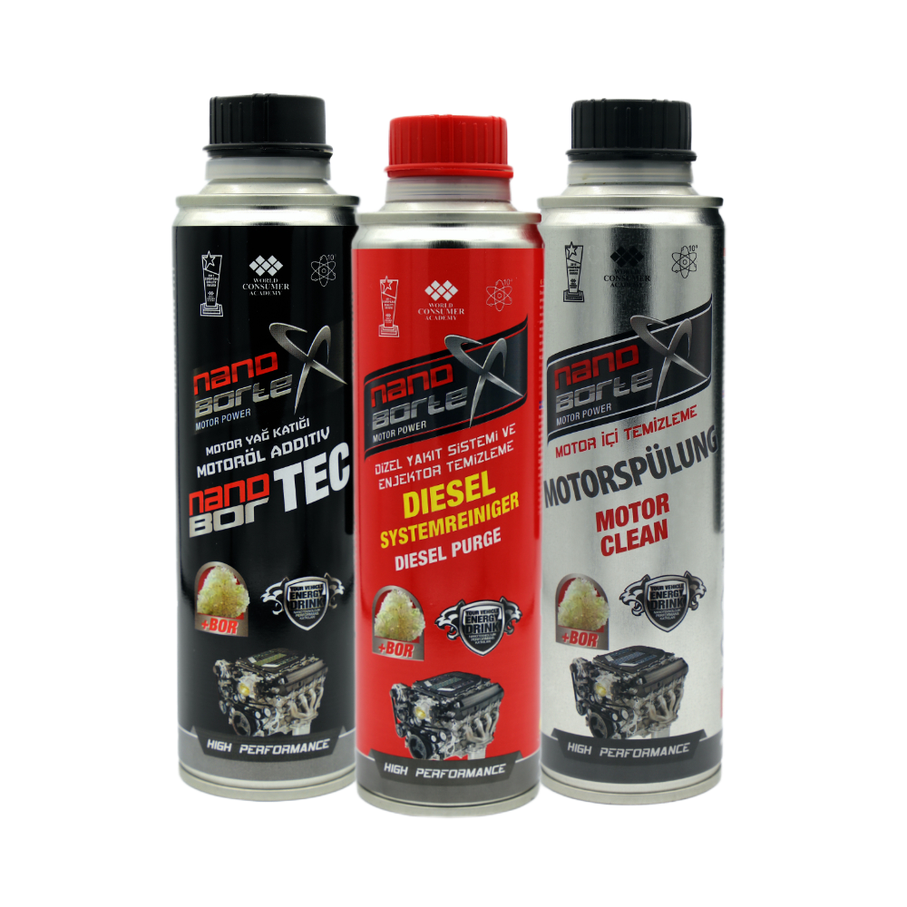 NanoBorTeX Motor-Power SET Angebot Öl Additiv + Diesel Zusatz + Motorspülung